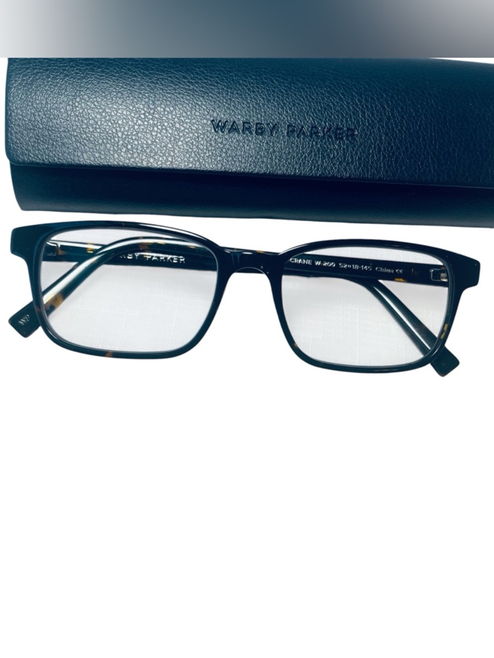 👓 Warby Parker Crane W-200 52-18-145 frame only +  original case
